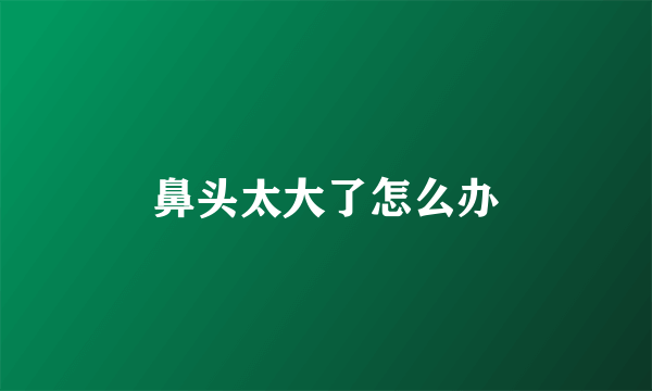 鼻头太大了怎么办