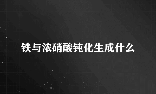 铁与浓硝酸钝化生成什么