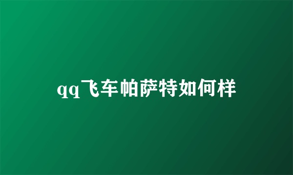 qq飞车帕萨特如何样
