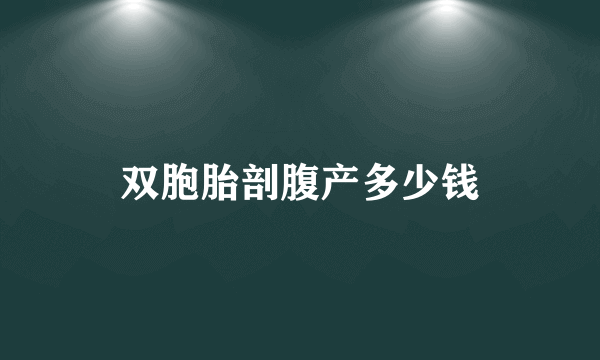 双胞胎剖腹产多少钱