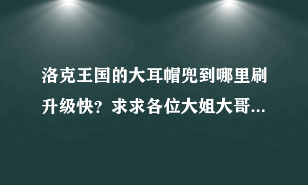 洛克王国的大耳帽兜到哪里刷升级快？求求各位大姐大哥了！！！急需~~