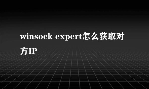 winsock expert怎么获取对方IP