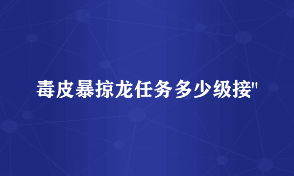 毒皮暴掠龙任务多少级接