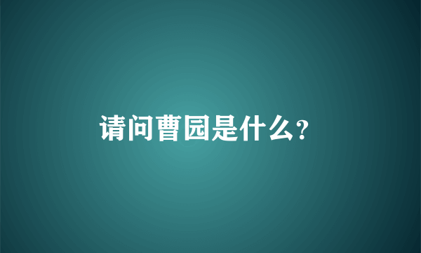 请问曹园是什么？