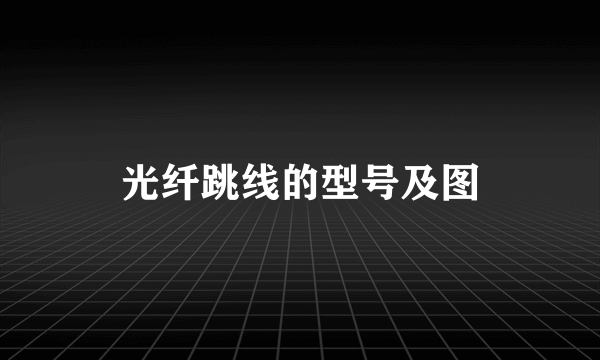 光纤跳线的型号及图