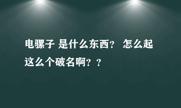 电骡子 是什么东西？ 怎么起这么个破名啊？？