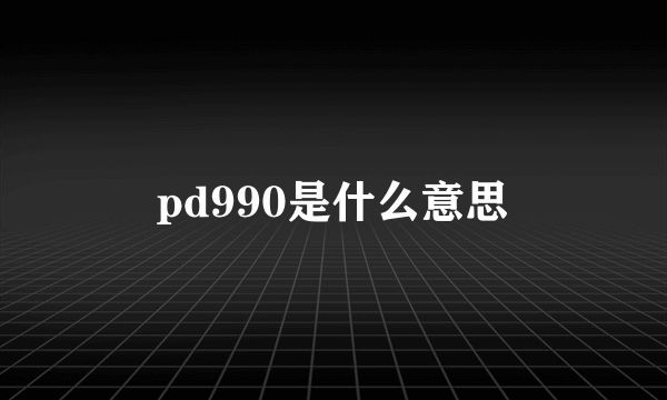 pd990是什么意思