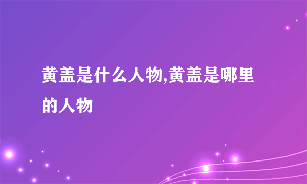 黄盖是什么人物,黄盖是哪里的人物